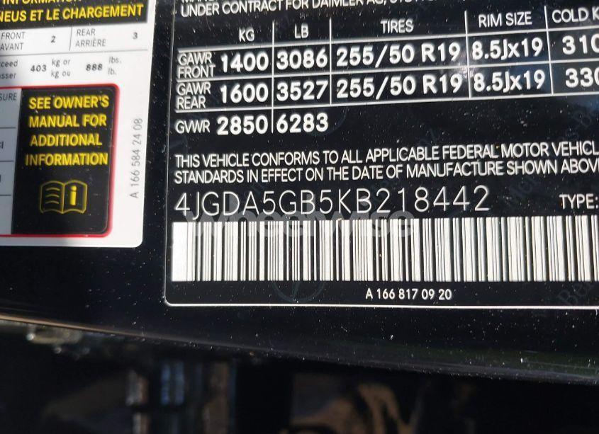 Photo 9 of 2019 Mercedes-benz Gle 400 4MATIC (VIN 4JGDA5GB5KB218442)