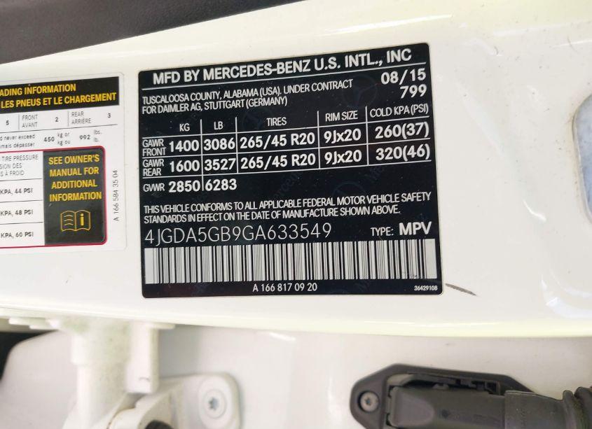 Photo 9 of 2016 Mercedes-benz Gle 400 4MATIC (VIN 4JGDA5GB9GA633549)