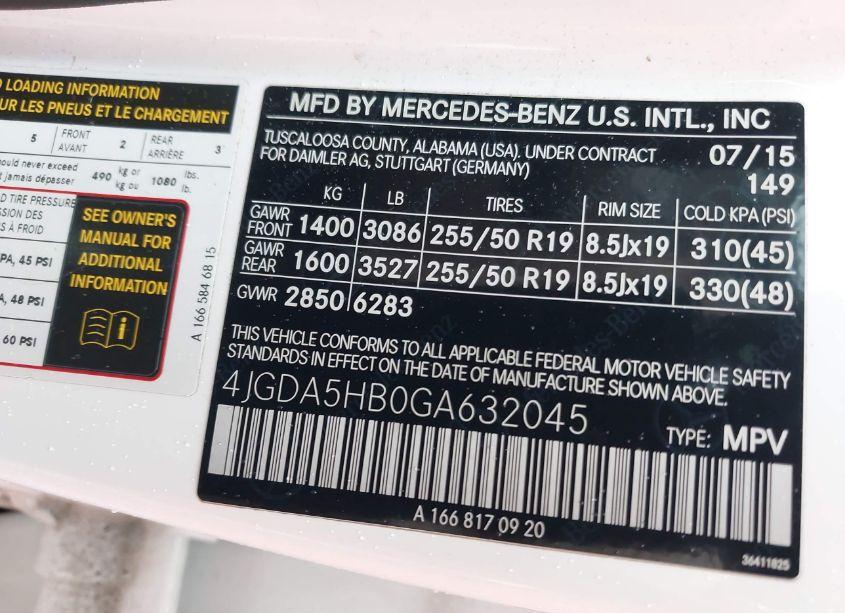 Photo 9 of 2016 Mercedes-benz Gle 350 4MATIC (VIN 4JGDA5HB0GA632045)