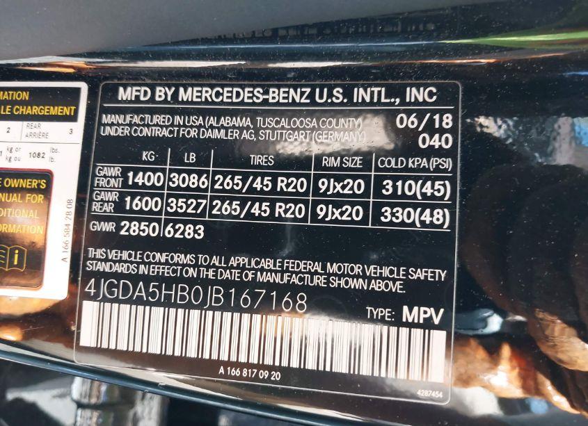 Photo 9 of 2018 Mercedes-benz Gle 350 4MATIC (VIN 4JGDA5HB0JB167168)