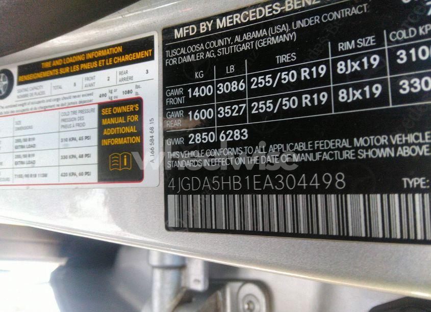 Photo 9 of 2014 Mercedes-benz Ml 350 4MATIC (VIN 4JGDA5HB1EA304498)