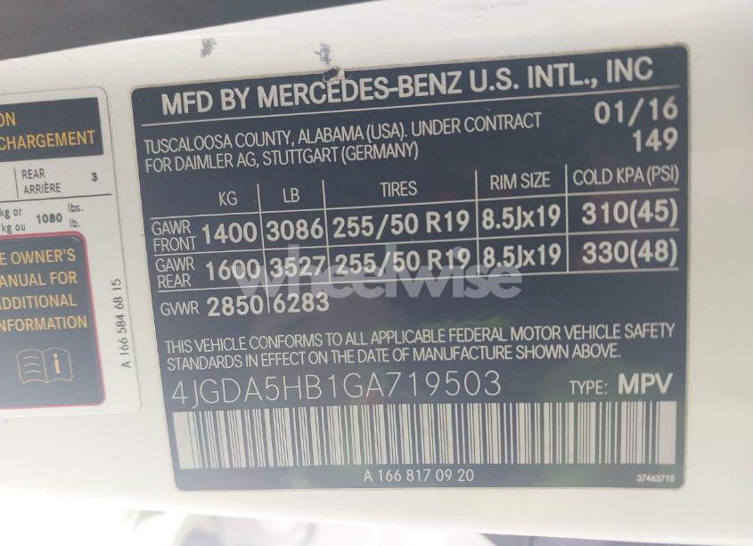 Photo 9 of 2016 Mercedes-benz Gle 350 4MATIC (VIN 4JGDA5HB1GA719503)