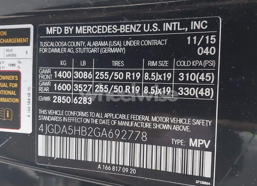 Photo 9 of 2016 Mercedes-benz Gle 350 4MATIC (VIN 4JGDA5HB2GA692778)