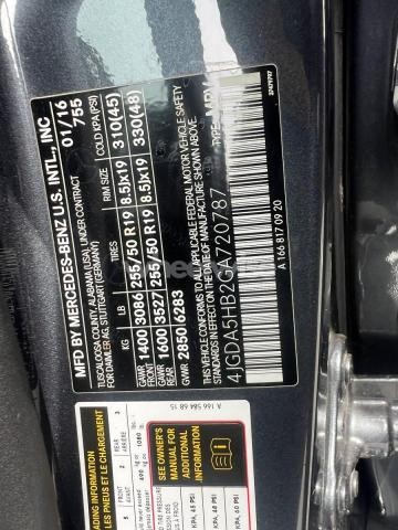 Photo 2 of 2016 MERCEDES-BENZ GLE 350 4MATIC (VIN 4JGDA5HB2GA720787)