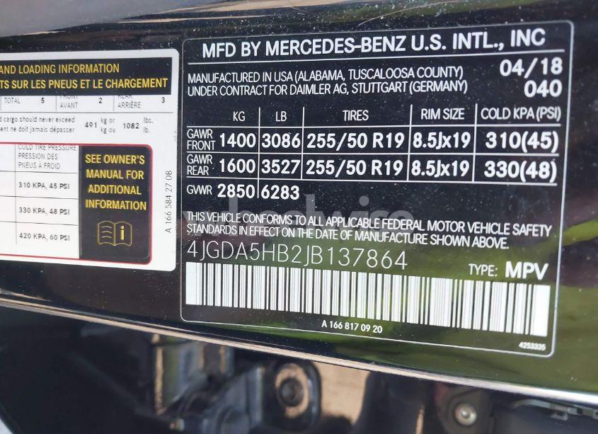 Photo 9 of 2018 Mercedes-benz Gle 350 4MATIC (VIN 4JGDA5HB2JB137864)