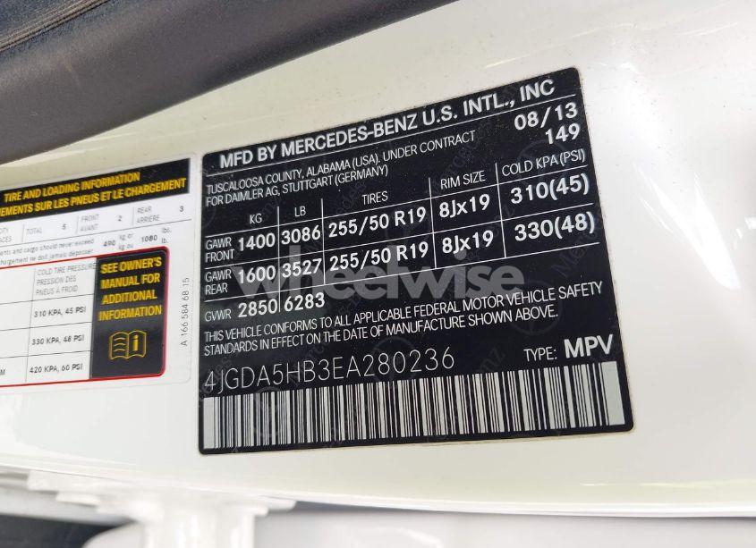 Photo 9 of 2014 Mercedes-benz Ml 350 4MATIC (VIN 4JGDA5HB3EA280236)