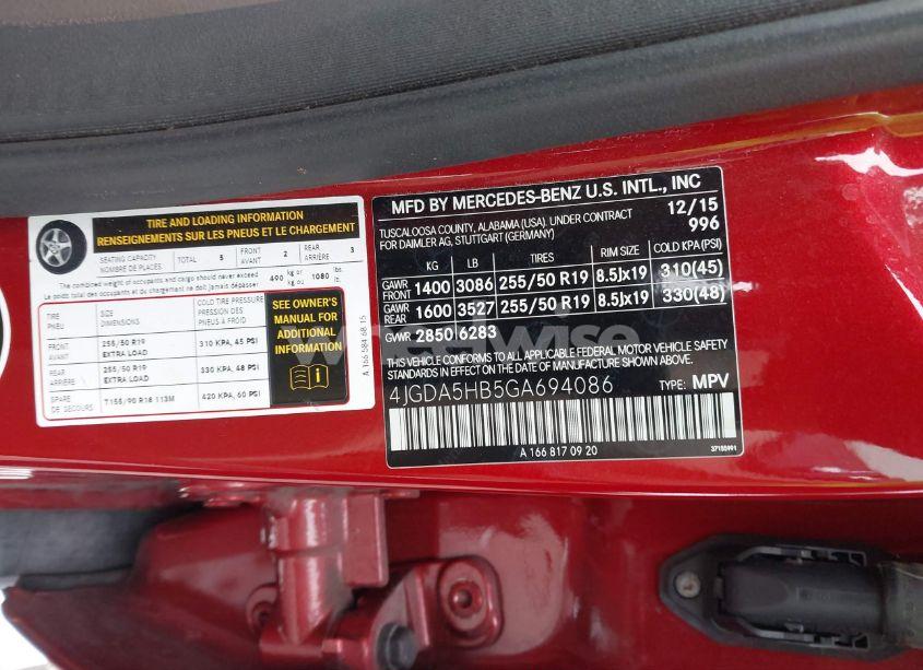 Photo 9 of 2016 Mercedes-benz Gle 350 4MATIC (VIN 4JGDA5HB5GA694086)