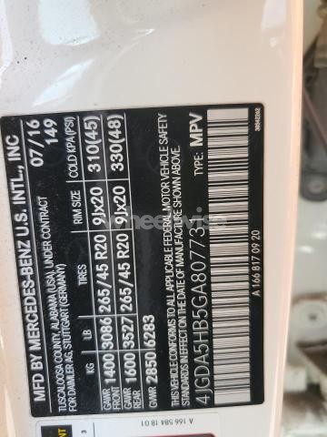 2016 MERCEDES-BENZ GLE 350 4MATIC (VIN 4JGDA5HB5GA807731) main photo