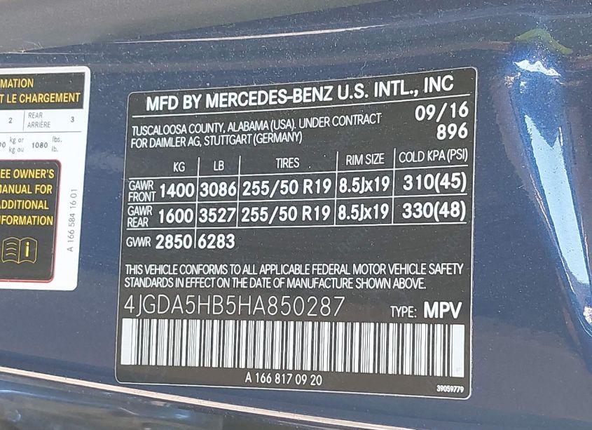 Photo 9 of 2017 Mercedes-benz Gle 350 4MATIC (VIN 4JGDA5HB5HA850287)