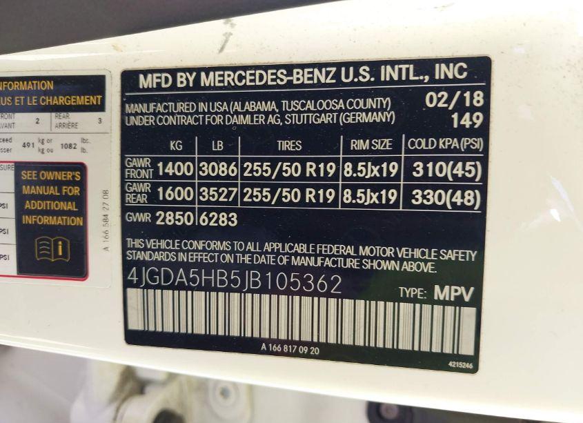 Photo 9 of 2018 Mercedes-benz Gle 350 4MATIC (VIN 4JGDA5HB5JB105362)