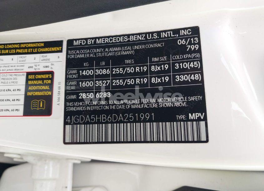 Photo 9 of 2013 Mercedes-benz Ml 350 4MATIC (VIN 4JGDA5HB6DA251991)