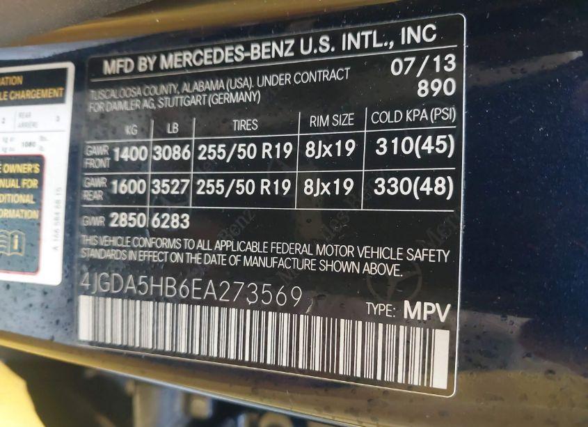 Photo 9 of 2014 Mercedes-benz Ml 350 4MATIC (VIN 4JGDA5HB6EA273569)