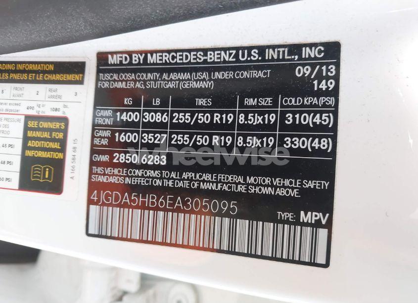 Photo 9 of 2014 Mercedes-benz Ml 350 4MATIC (VIN 4JGDA5HB6EA305095)