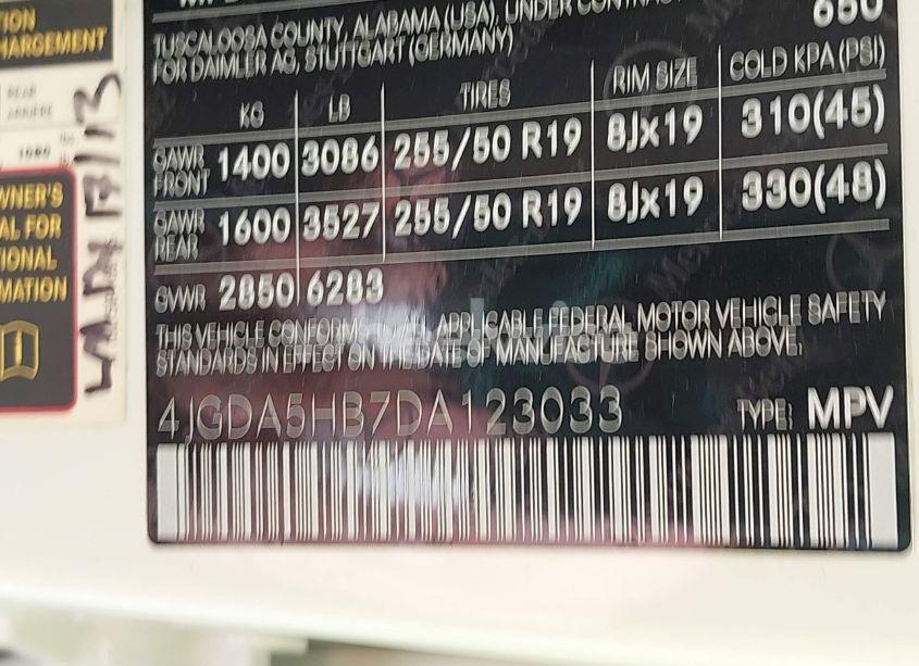 Photo 9 of 2013 Mercedes-benz Ml 350 4MATIC (VIN 4JGDA5HB7DA123033)