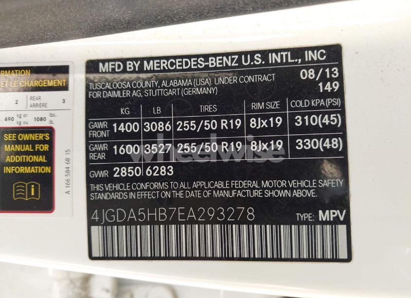 Photo 9 of 2014 Mercedes-benz Ml 350 4MATIC (VIN 4JGDA5HB7EA293278)