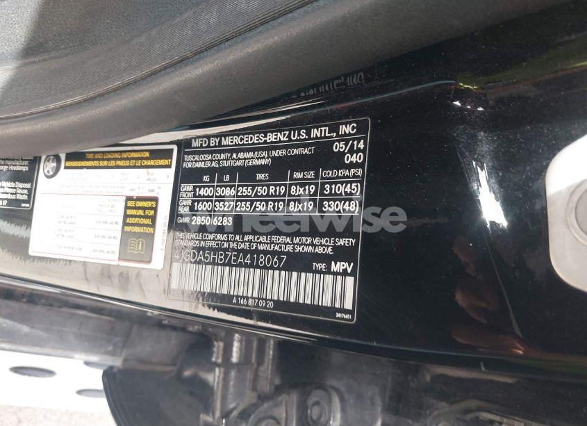 Photo 9 of 2014 Mercedes-benz Ml 350 4MATIC (VIN 4JGDA5HB7EA418067)