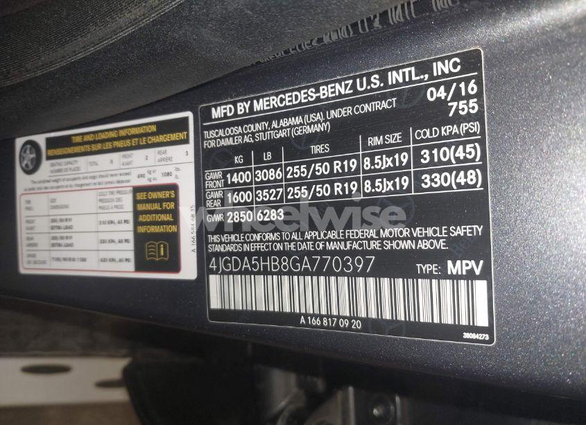 Photo 9 of 2016 Mercedes-benz Gle 350 4MATIC (VIN 4JGDA5HB8GA770397)