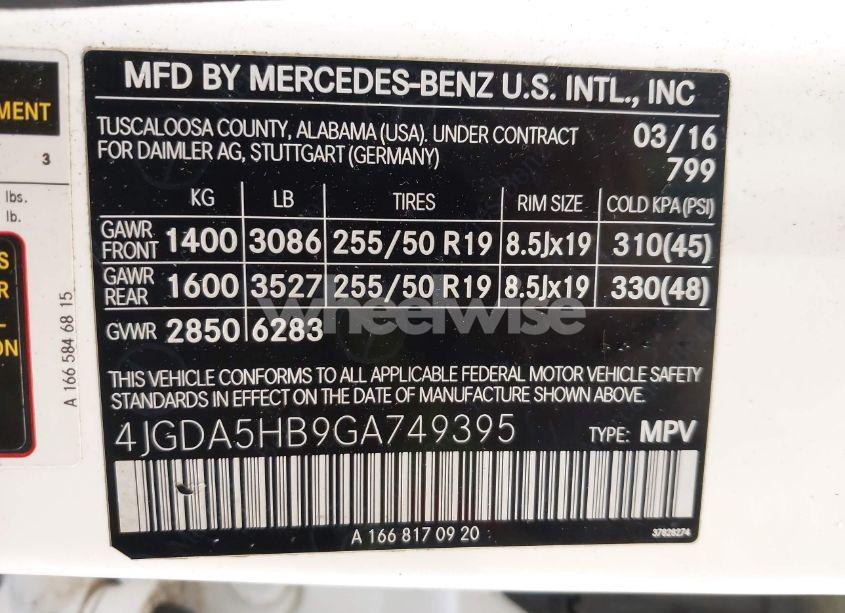 Photo 9 of 2016 Mercedes-benz Gle 350 4MATIC (VIN 4JGDA5HB9GA749395)