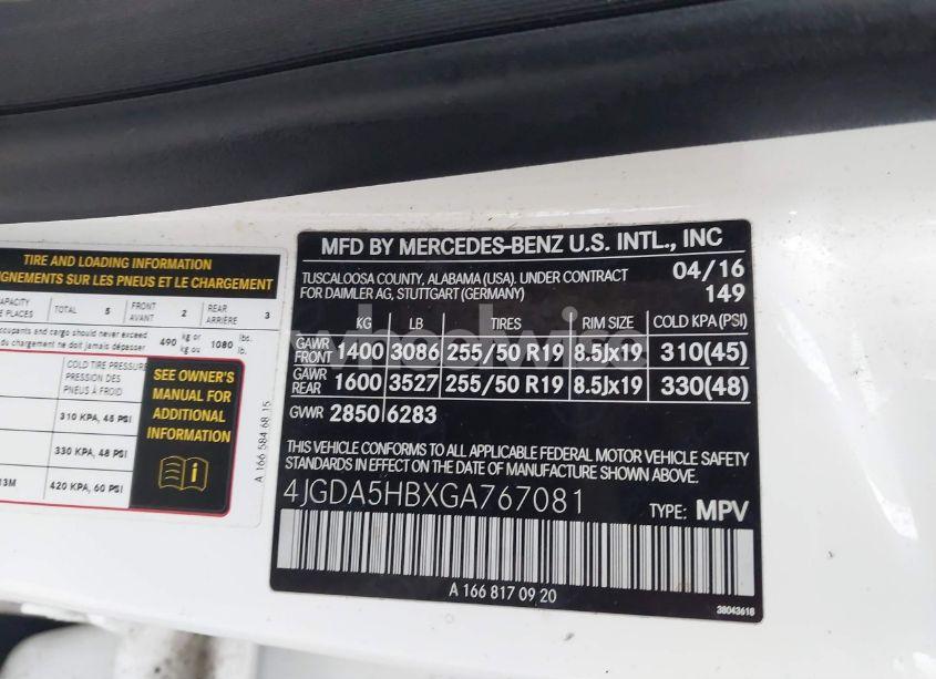 Photo 9 of 2016 Mercedes-benz Gle 350 4MATIC (VIN 4JGDA5HBXGA767081)