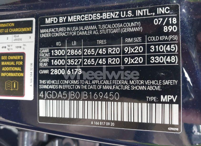 Photo 9 of 2018 Mercedes-benz Gle 350 (VIN 4JGDA5JB0JB169450)