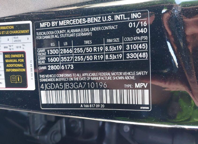 Photo 9 of 2016 Mercedes-benz Gle 350 (VIN 4JGDA5JB3GA710196)