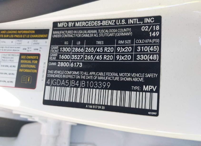 Photo 9 of 2018 Mercedes-benz Gle 350 (VIN 4JGDA5JB4JB103399)