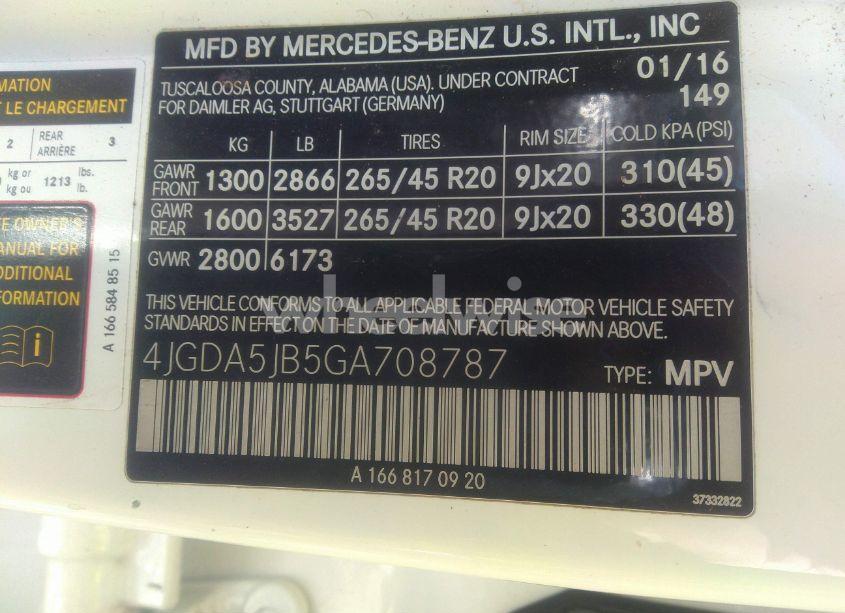 Photo 9 of 2016 Mercedes-benz Gle 350 (VIN 4JGDA5JB5GA708787)