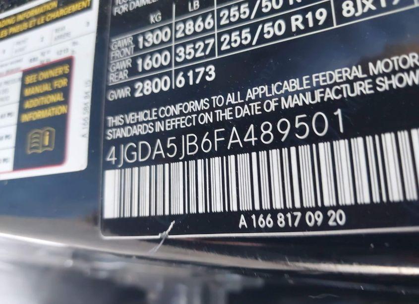 Photo 9 of 2015 Mercedes-benz Ml 350 (VIN 4JGDA5JB6FA489501)