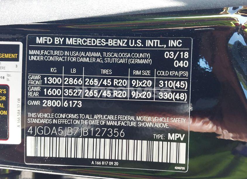 Photo 9 of 2018 Mercedes-benz Gle 350 (VIN 4JGDA5JB7JB127356)