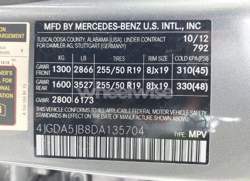 Photo 9 of 2013 Mercedes-benz Ml 350 (VIN 4JGDA5JB8DA135704)