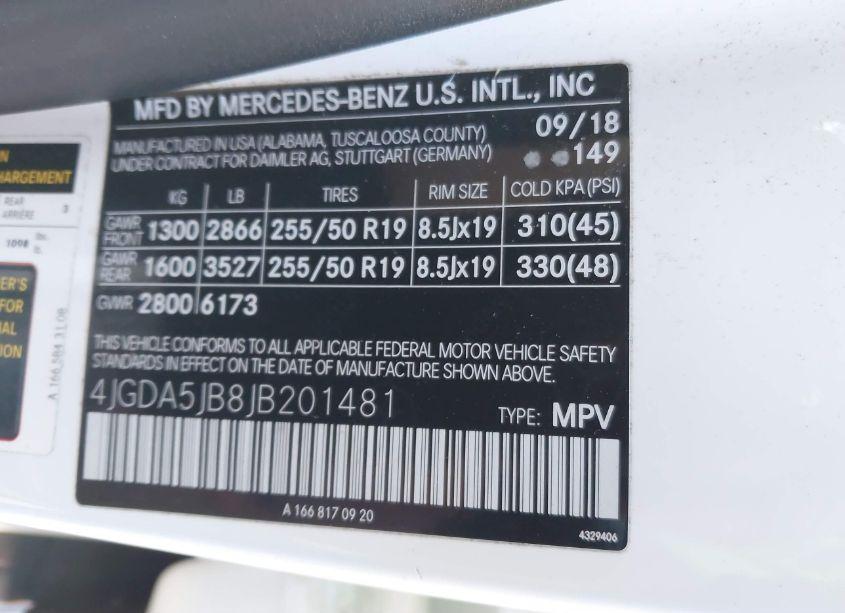 Photo 9 of 2018 Mercedes-benz Gle 350 (VIN 4JGDA5JB8JB201481)