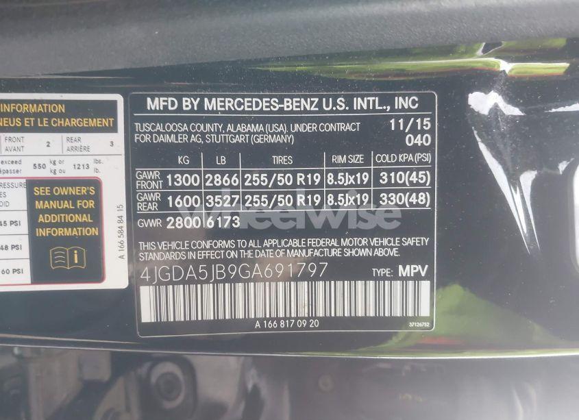 Photo 9 of 2016 Mercedes-benz Gle 350 (VIN 4JGDA5JB9GA691797)