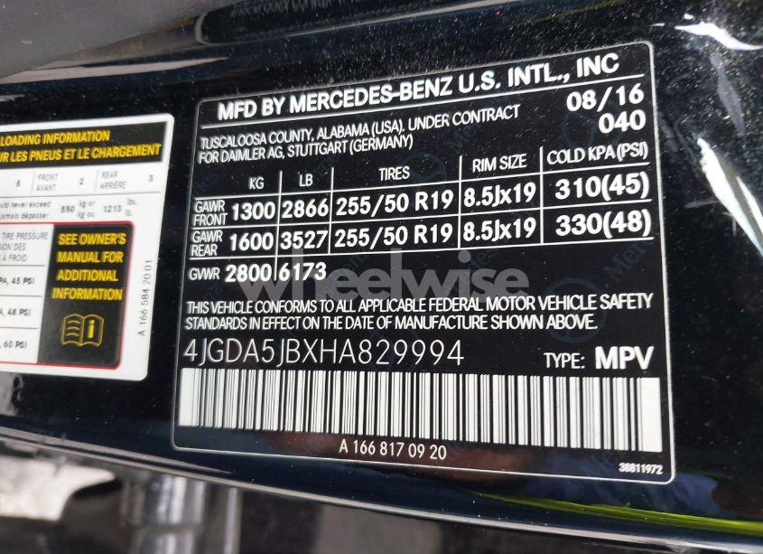 Photo 9 of 2017 Mercedes-benz Gle 350 (VIN 4JGDA5JBXHA829994)