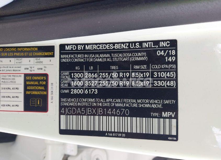 Photo 9 of 2018 Mercedes-benz Gle 350 (VIN 4JGDA5JBXJB144670)