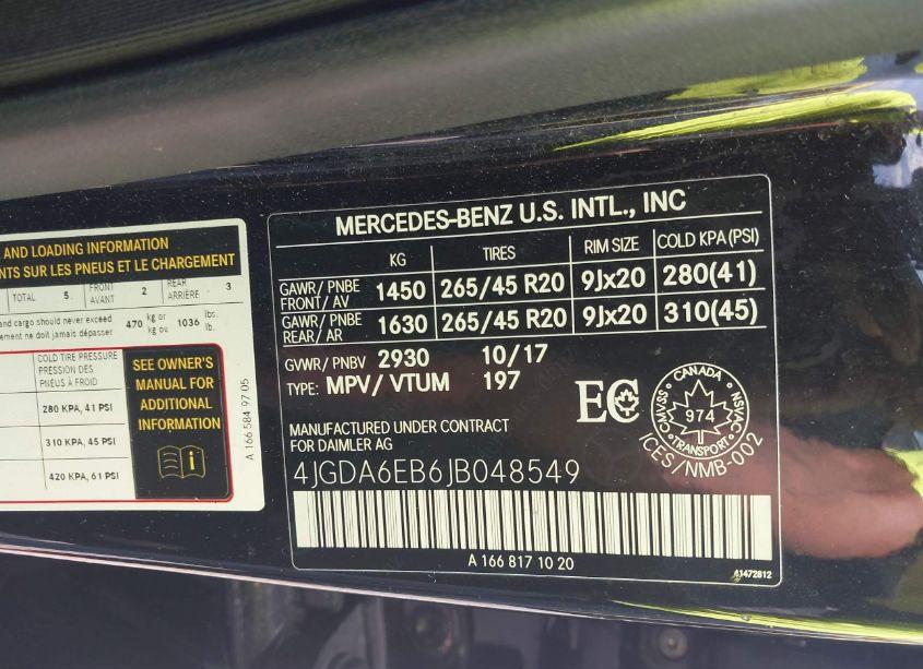 Photo 9 of 2018 Mercedes-benz Amg GLE 43 4MATIC (VIN 4JGDA6EB6JB048549)