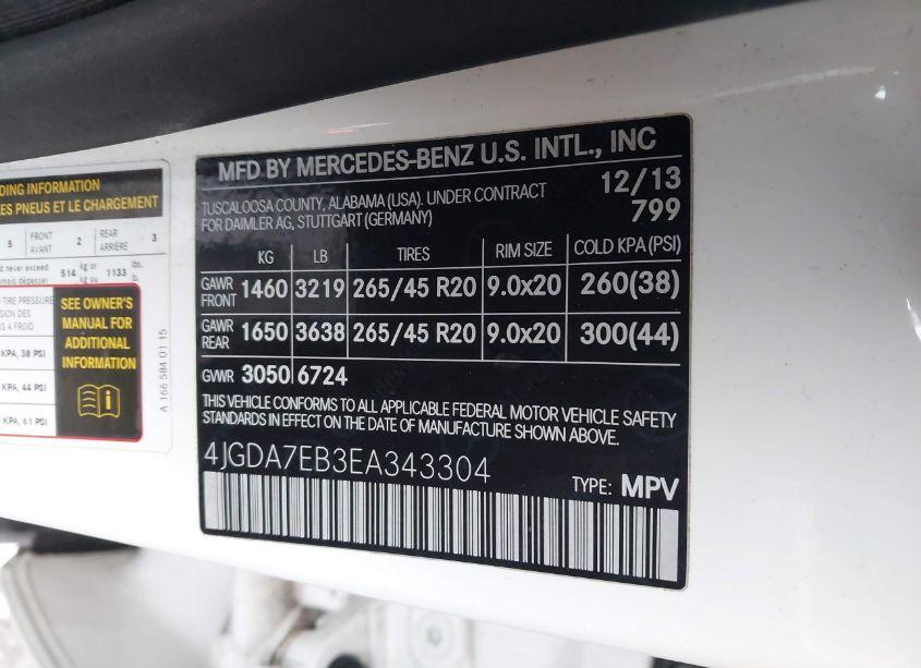 Photo 9 of 2014 Mercedes-benz Ml 63 AMG 4MATIC (VIN 4JGDA7EB3EA343304)