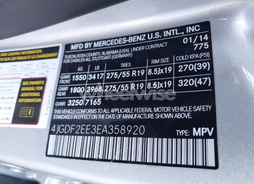 Photo 9 of 2014 Mercedes-benz Gl 350 BLUETEC 4MATIC (VIN 4JGDF2EE3EA358920)