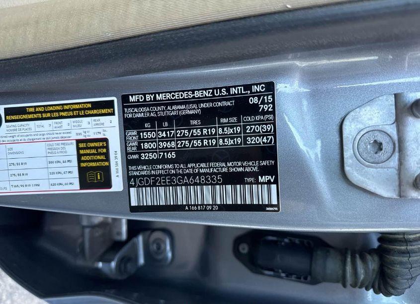 Photo 9 of 2016 Mercedes-benz Gl 350 BLUETEC (VIN 4JGDF2EE3GA648335)