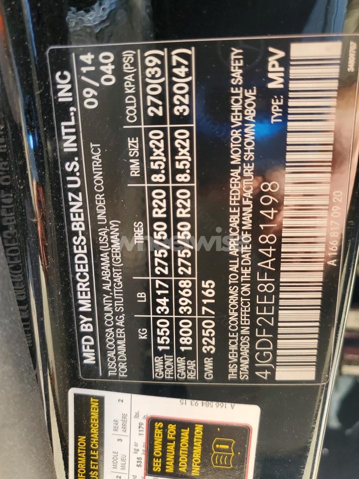 Photo 13 of 2015 MERCEDES-BENZ GL 350 BLUETEC (VIN 4JGDF2EE8FA481498)