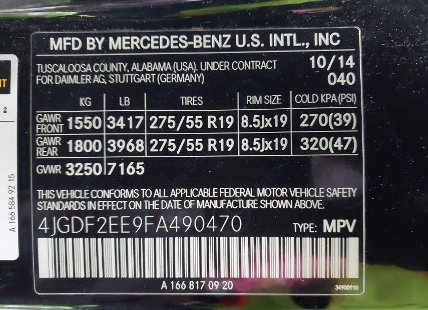 Photo 9 of 2015 Mercedes-benz Gl 350 BLUETEC 4MATIC (VIN 4JGDF2EE9FA490470)