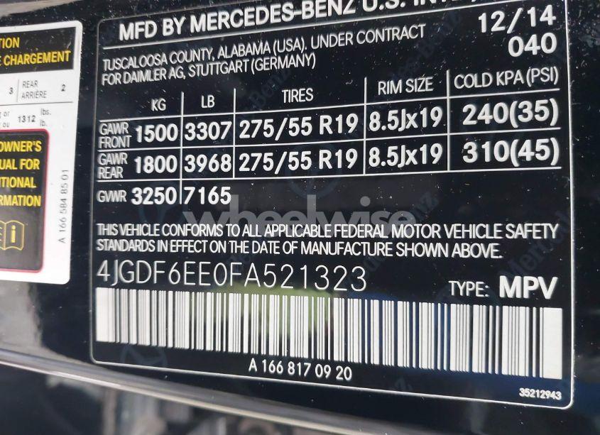 Photo 9 of 2015 Mercedes-benz Gl 450 4MATIC (VIN 4JGDF6EE0FA521323)