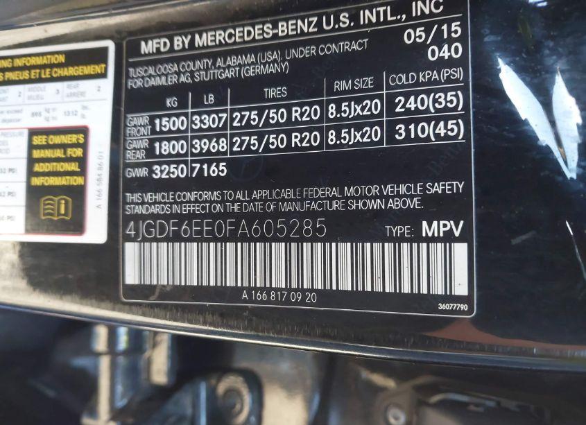 Photo 9 of 2015 Mercedes-benz Gl 450 4MATIC (VIN 4JGDF6EE0FA605285)