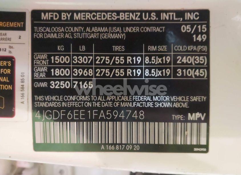 Photo 9 of 2015 Mercedes-benz Gl 450 4MATIC (VIN 4JGDF6EE1FA594748)
