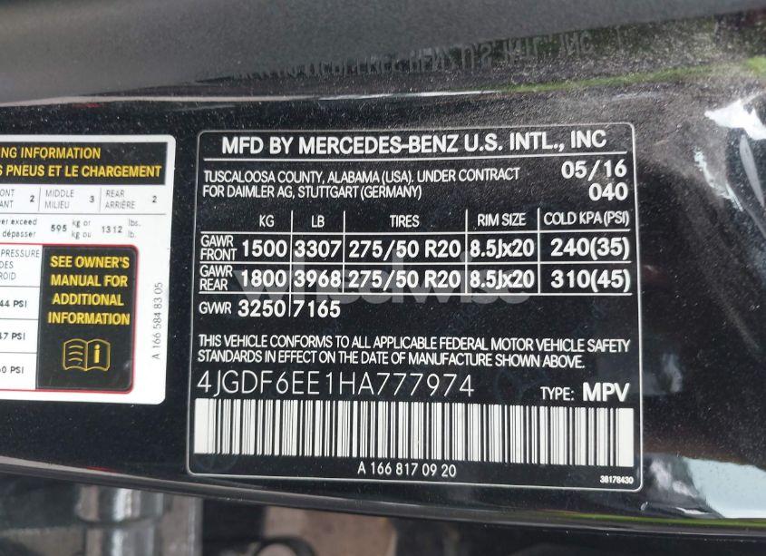 Photo 9 of 2017 Mercedes-benz Gls 450 4MATIC (VIN 4JGDF6EE1HA777974)