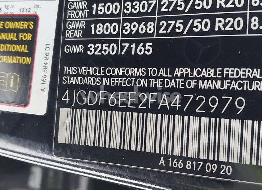 Photo 9 of 2015 Mercedes-benz Gl 450 4MATIC (VIN 4JGDF6EE2FA472979)