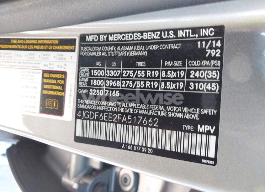 Photo 9 of 2015 Mercedes-benz Gl 450 4MATIC (VIN 4JGDF6EE2FA517662)