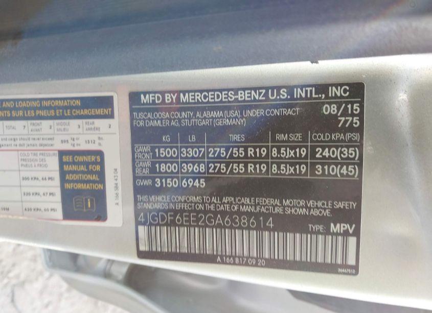 Photo 9 of 2016 Mercedes-benz Gl 450 4MATIC (VIN 4JGDF6EE2GA638614)