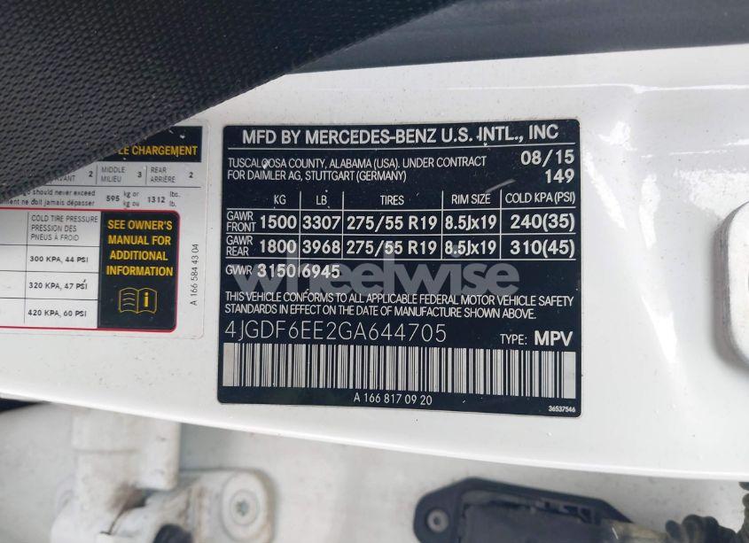 Photo 9 of 2016 Mercedes-benz Gl 450 4MATIC (VIN 4JGDF6EE2GA644705)