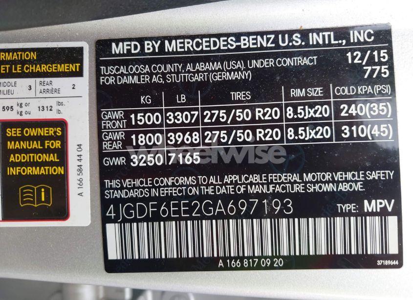 Photo 9 of 2016 Mercedes-benz Gl 450 4MATIC (VIN 4JGDF6EE2GA697193)