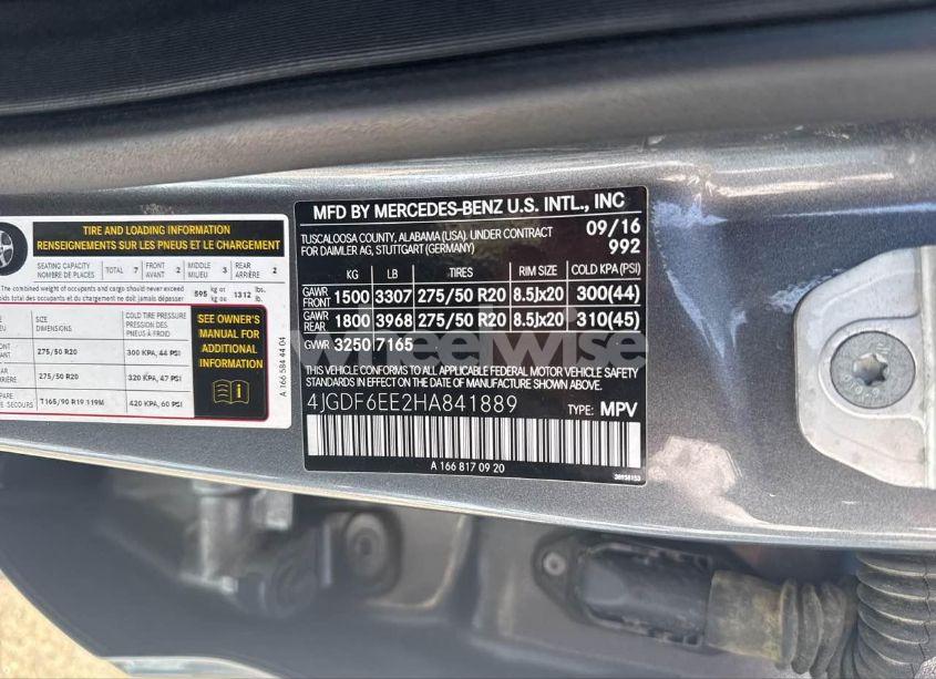 Photo 9 of 2017 Mercedes-benz Gls 450 4MATIC (VIN 4JGDF6EE2HA841889)